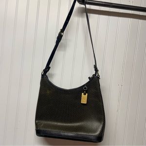 Dooney & Bourke black micro dot small hobo handbag